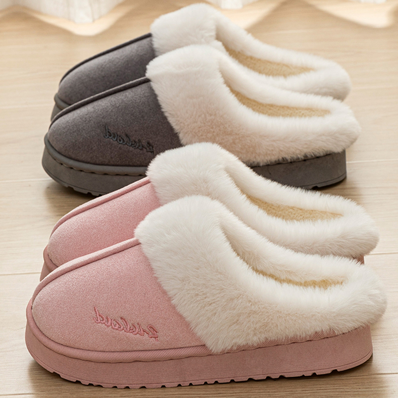 秋冬季居家保暖户外厚底棉拖鞋