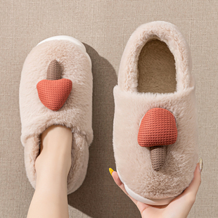 踩屎感棉拖鞋女秋冬季保暖包跟2025新款室内家居家厚底毛绒情侣男