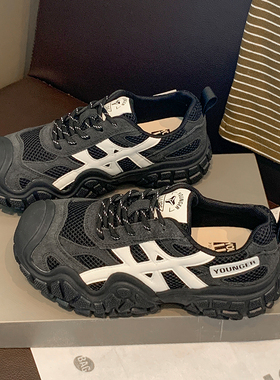 YOUNGER LURE德训鞋女2025新款巨好看运动百搭厚底增高阿甘鞋