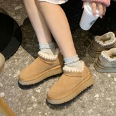 TGG团呱呱雪地靴女2025新款 棉鞋 爆款 U加绒保暖防寒滑厚底毛靴冬季