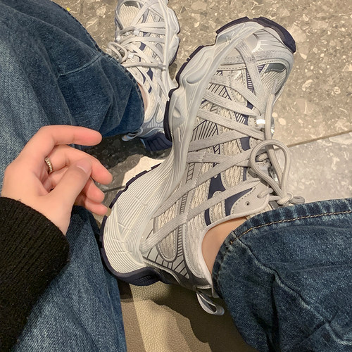 新款小个子女生内增高厚底老爹鞋