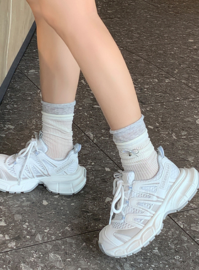 YOUNGER LURE2025年新款秋季银色灰色小个子女生内增高厚底老爹鞋