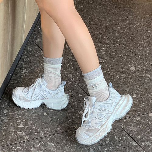 新款小个子女生内增高厚底老爹鞋