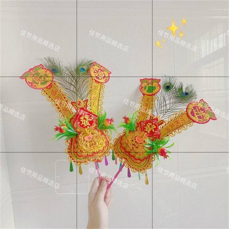 新款凤尾家用孔雀尾手工金花谢神拜神插香炉金花金花老式潮汕