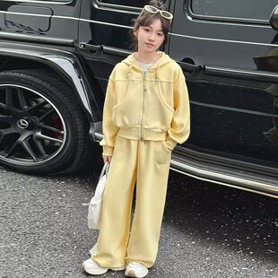 女童春装卫衣套装新款洋气春装女大童春款开衫外套初中生春季衣服