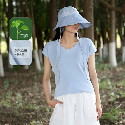饮水鸟25夏「呼吸感」！苎麻+棉混纺修身T恤，凉爽显瘦一夏