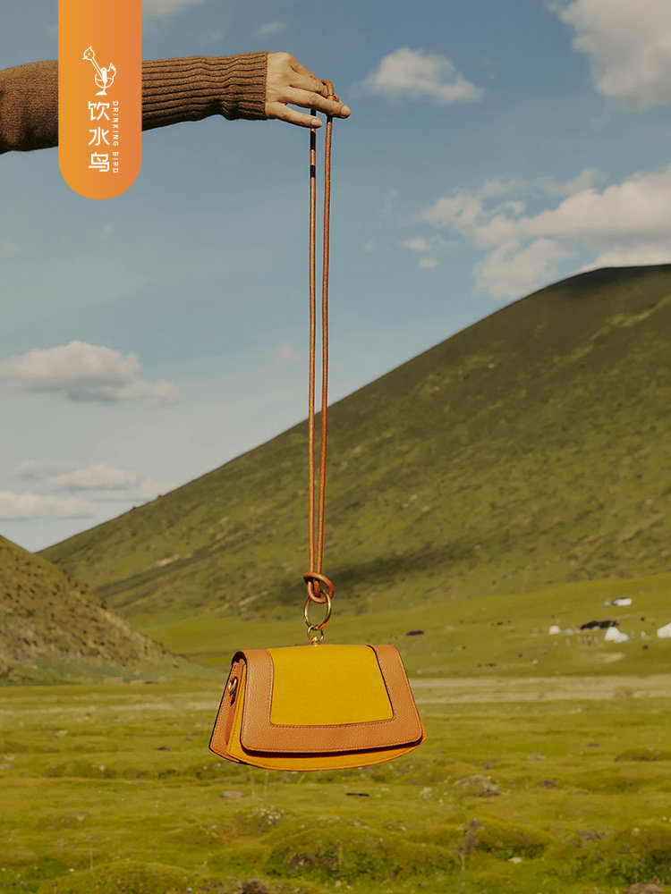 饮水鸟牦牛绒手工氆氇牛皮包民族风休闲编织斜挎单肩