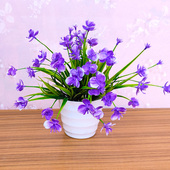 蝴蝶兰仿真花盆栽百合假花客厅卧室摆放花艺装 饰花塑料花婚庆摆设