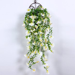 仿真花壁挂花篮吊篮装饰客厅饭店塑料假花墙壁墙上酒店牵牛花挂篮