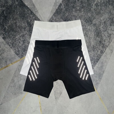 高弹专业运动训练跑步田径马拉松紧身裤高弹裤夜跑反光竞速短裤