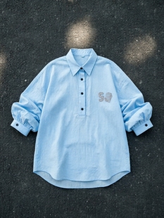 翻领长袖 2026夏季 新款 设计师高定女装 女宽松休闲百搭上衣女 衬衫