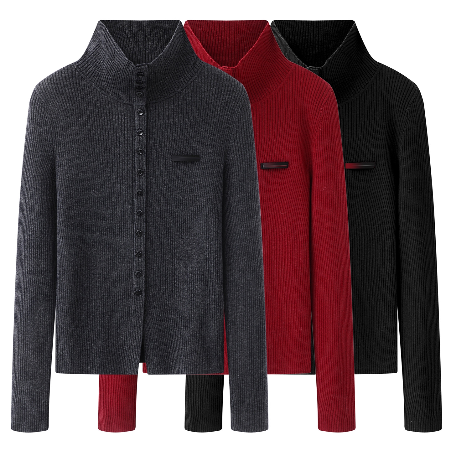 2026春季设计师款轻奢风百搭修身显瘦排扣针织开衫小上衣毛衣外套