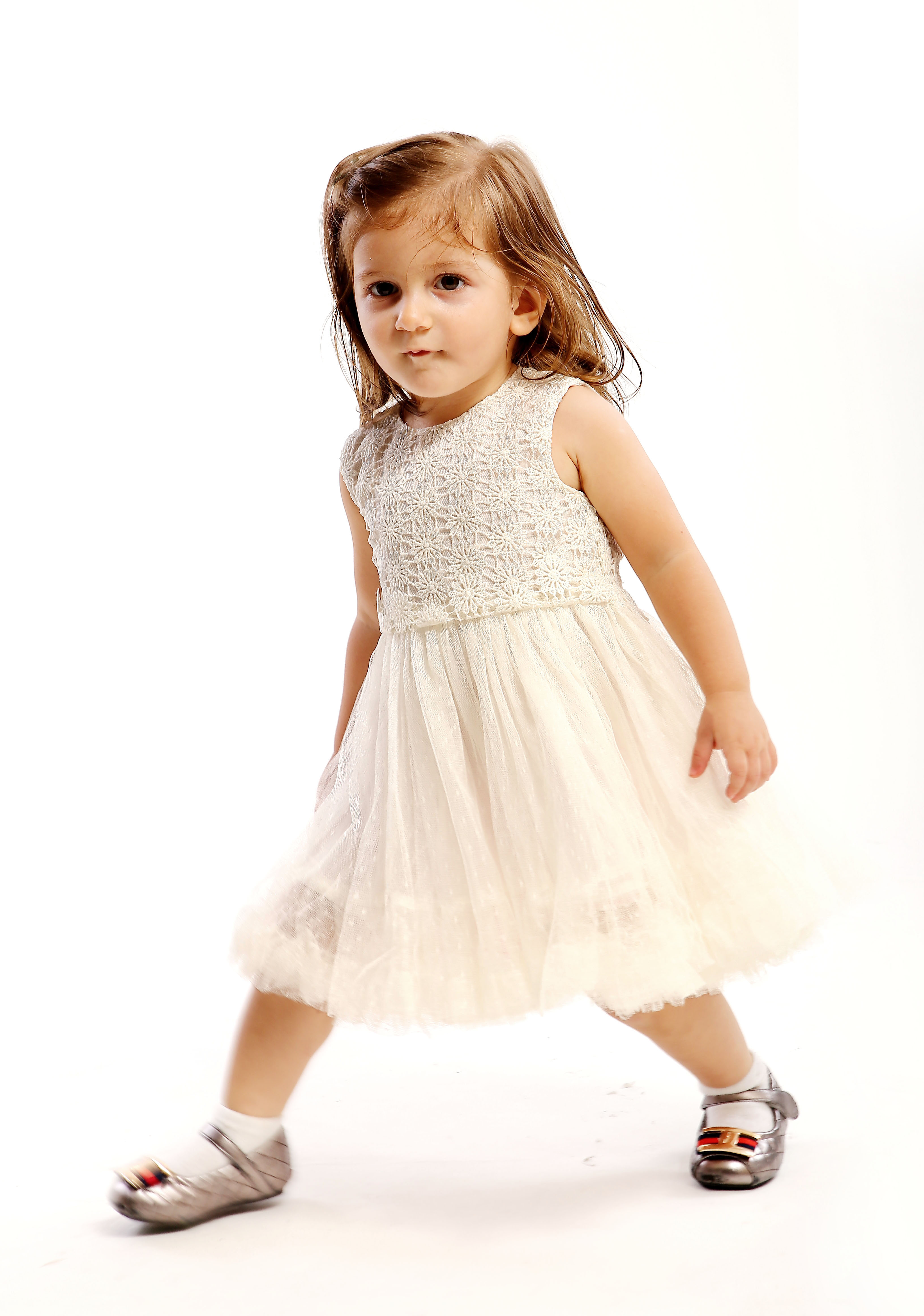 童加汇童装英伦风女童花白色蓬松