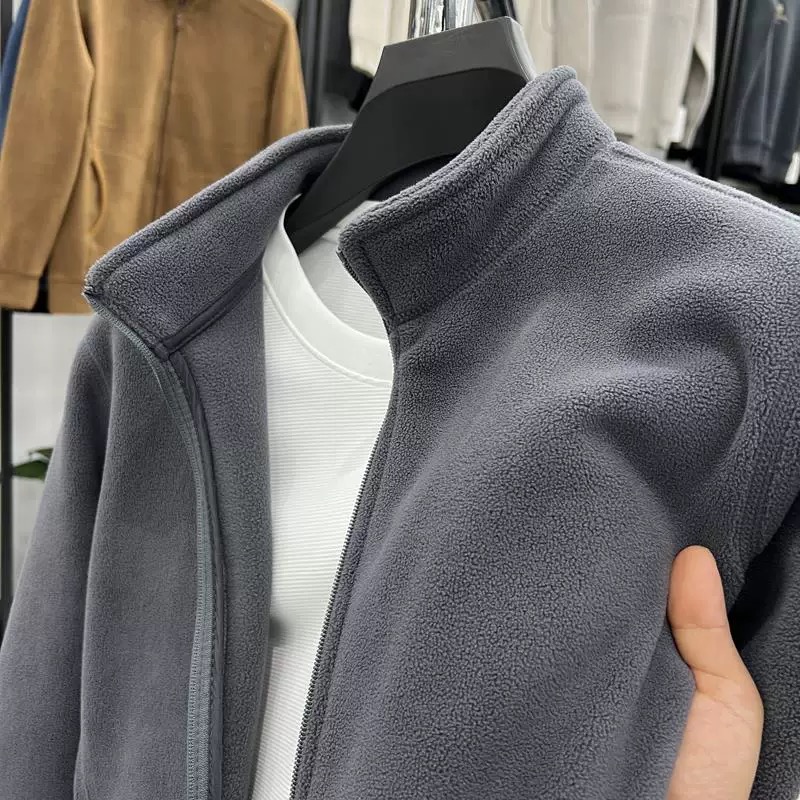重磅山系户外！双面摇粒绒夹克秋冬男士立领保暖拉链外套内搭卫衣
