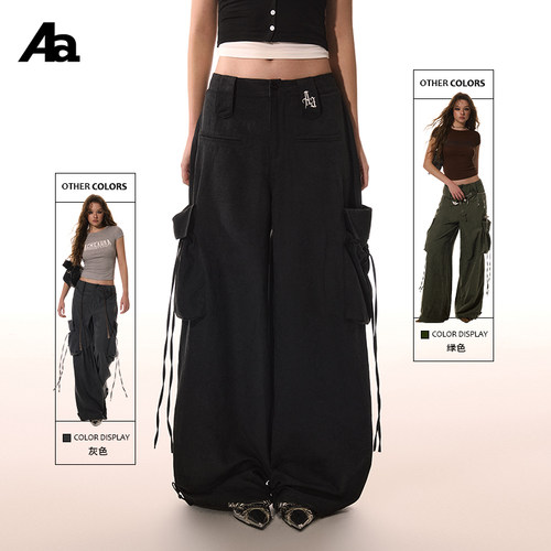 ACMEAURA蝴蝶结大口袋工装裤