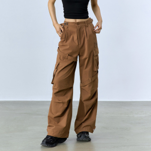 2025新款 夏季 工装 裤 子 ACME 女褶皱收腰显瘦设计休闲阔腿裤 AURA