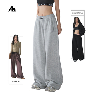 女2025新款 舒适松弛感裤 阔腿休闲裤 女秋美式 子 卫裤 ACMEAURA卫裤