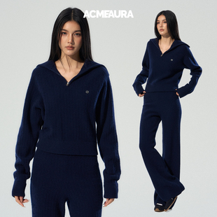 针织衫 polo翻领上衣高级感超好看 女2025新款 ACMEAURA羊毛针织衫