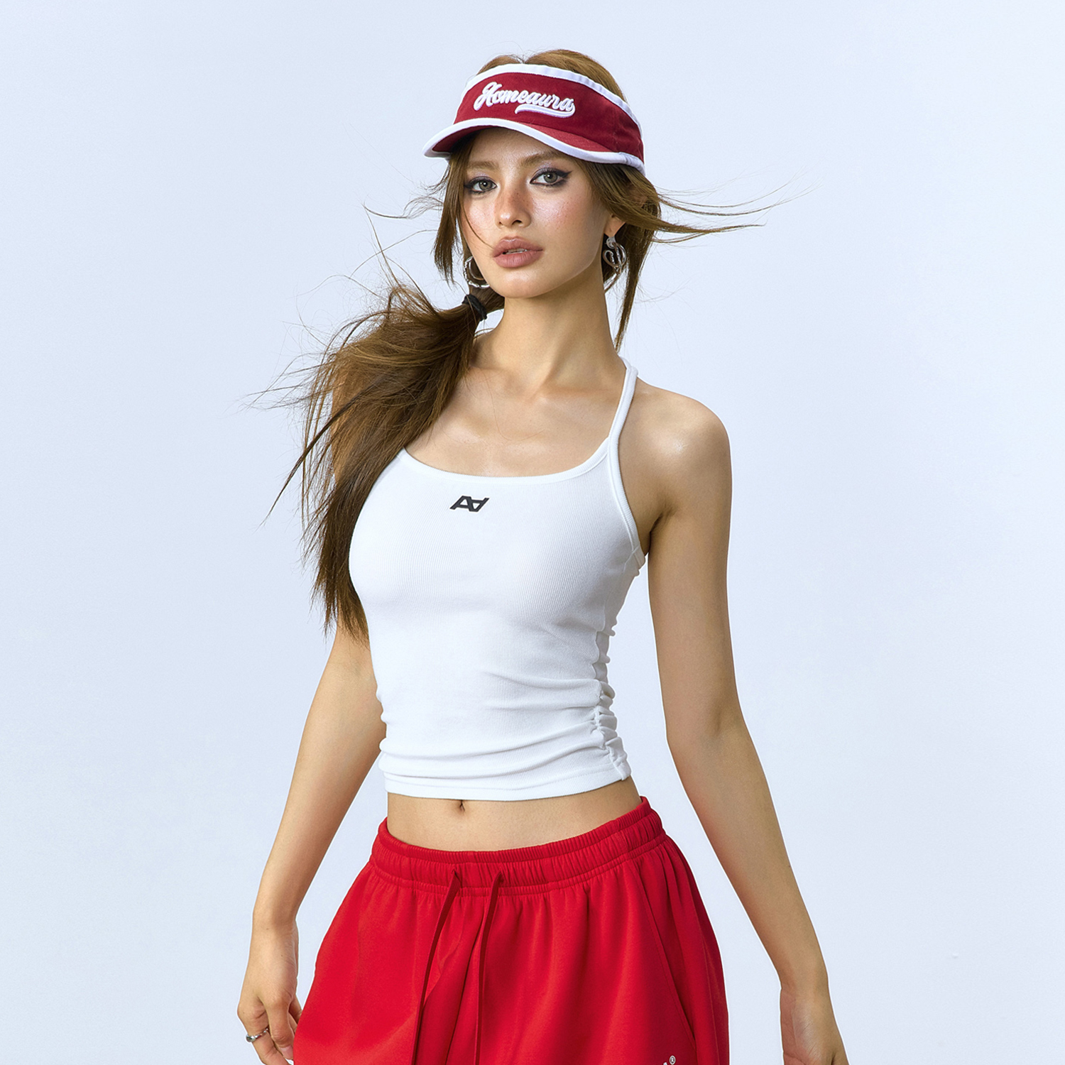 修身内搭显瘦弹力无袖背心辣妹风