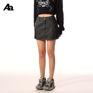 女A字百搭半身短裙 风大口袋设计裙裤 ACMEAURA 显瘦工装