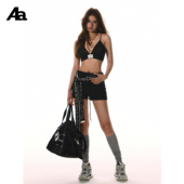 ACMEAURA抽绳低腰紧身运动短裤 百搭显瘦弹力包臀瑜伽裤 夏季 修身