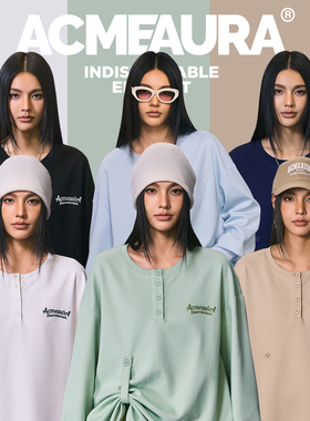 ACME AURA  六色休闲圆领长袖T恤宽松上衣打底衫女