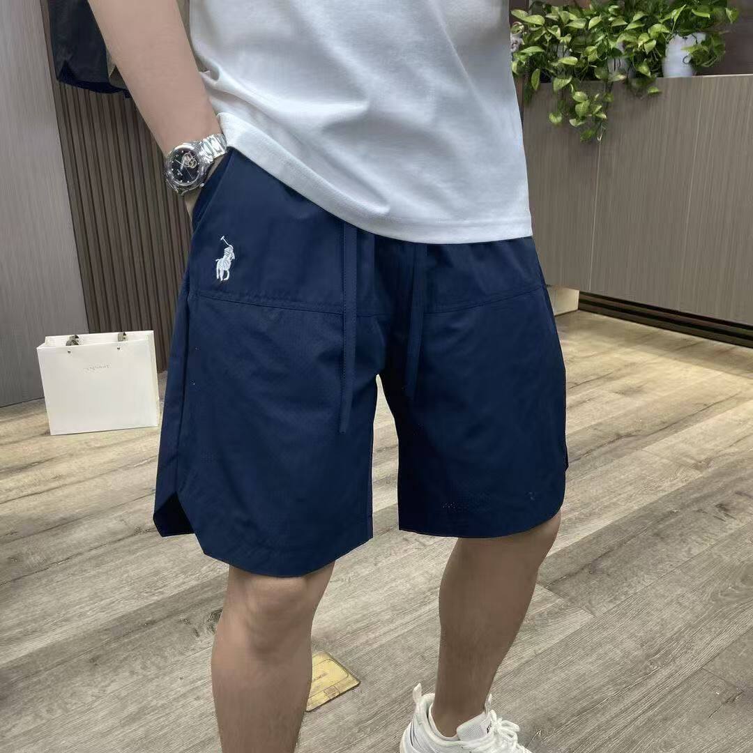 休闲男士短裤夏季战马刺绣直筒五分裤激光打孔短裤时尚百搭