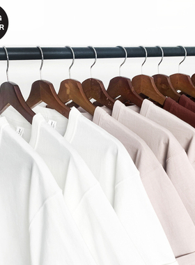 26SS日系重磅纯棉休闲纯色百搭打底270g圆领短袖T恤男女潮牌