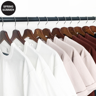 【宽松版】300g重磅新疆长绒纯棉休闲三本针圆领短袖T恤男女潮牌