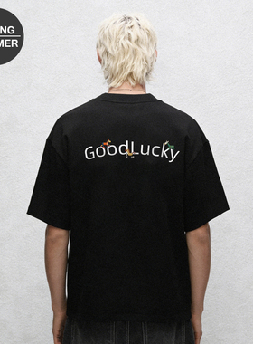 26SS幸运马年模拟刺绣工艺印花270g重磅纯棉圆领短袖T恤男