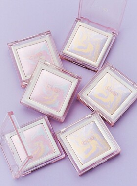 韩国珂莱欧clio新品轻薄定妆粉饼控油珠光高光紫色修饰粉色提亮