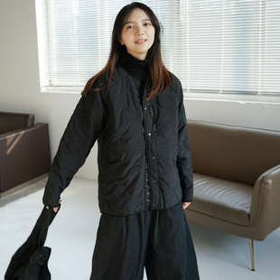 NBN/ 葫芦纹日系暗黑小众休闲V领薄棉衣外套中性无性别内胆棉服女