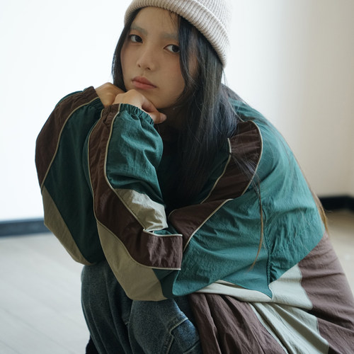 复古配色运动夹克复古春季冲锋衣