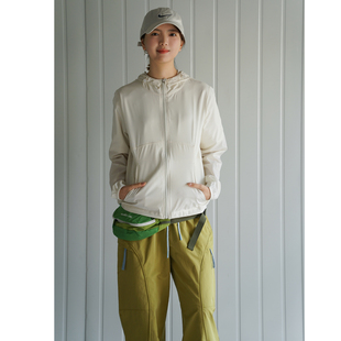 NBN 女士休闲显瘦防晒衣外套弹性上衣 纯色韩系百搭连帽防晒服夏季