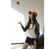 夏季 NBN户外运动骑行速干衣健身半拉链训练服复古撞色防晒长袖 T袖