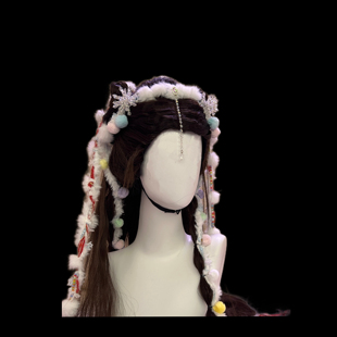 原创【昭雪】毛球藏风发饰头饰短剧古装发饰