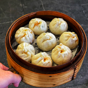 湖北荆州过早美食现蒸现包牛肉小笼包红油猪肉包子早餐纯手工老面