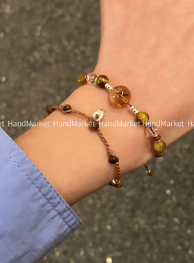 925银手链 JIUJIU【简约小豆丁秤砣】时尚百搭手工气质温柔1106