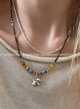 吊坠足银 JIUJIU【马上有米】手工可爱百搭编织小众简约1118