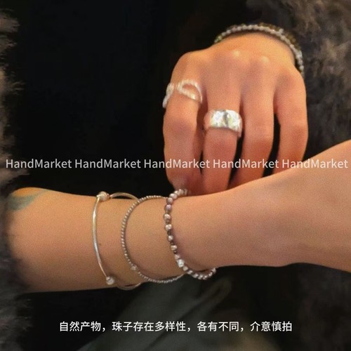 925银手链 JIUJIU【叠戴紫粉珠珠手链】通勤百搭简约手链装饰品12