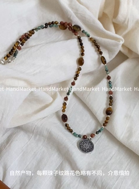 925纯银吊坠 JIUJIU【莲花罗盘】手工小众高级新中式国风复古项链