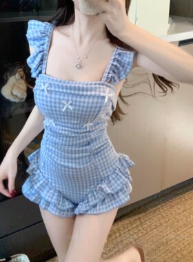海边度假泳衣女游泳装温泉连体