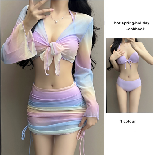 比基尼四件套防晒泳衣