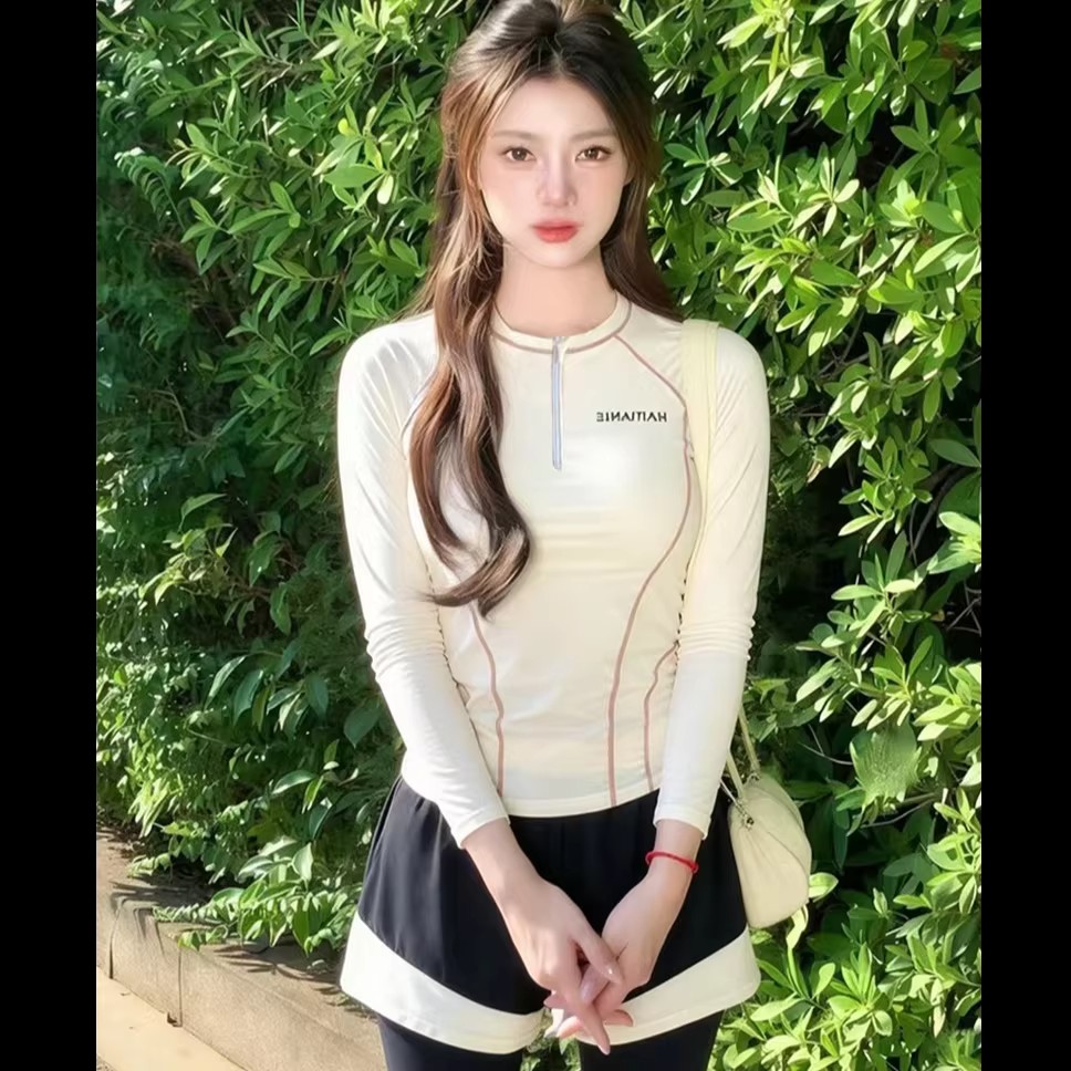 新款游泳衣女分体长袖长裤