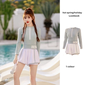 分体泳衣女运动显瘦遮肚保守长袖 温泉学生海边度假 游泳馆专用新款