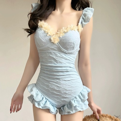 泳衣女新款高级感钢圈连体