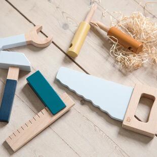 uneei进口丹麦儿童家居品牌sebra益智手工木作台建筑积木工具玩具