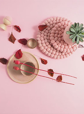 顺丰包邮 羊毛拼色手作圆形隔热锅垫餐垫大号装饰垫瑞典aveva