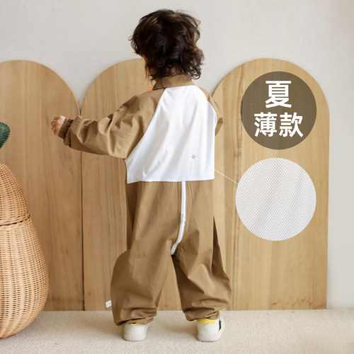 纯棉宝宝爬爬服防脏罩衣