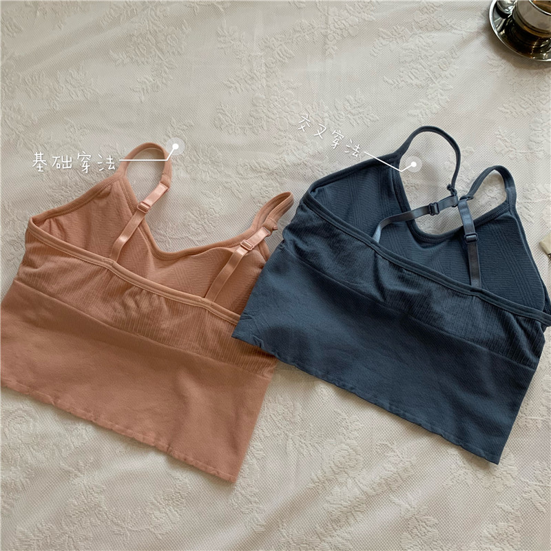 Real price small sling net red U-shaped inside and outside wearing sports underwear vest @2 wearing method